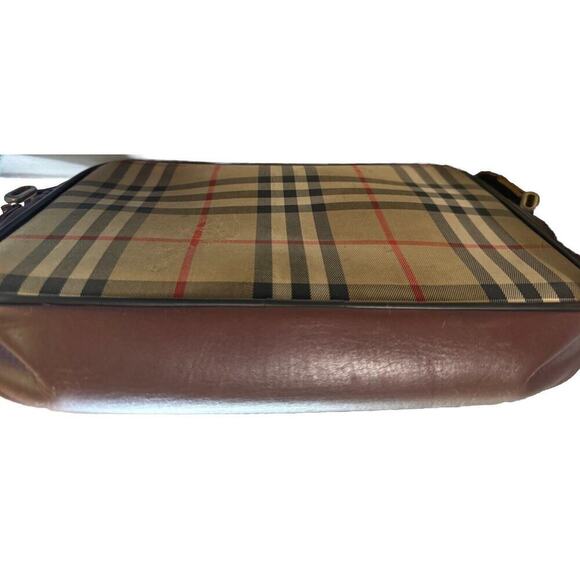 Burberry Vintage Shoulder Bag Horse Shadow old canvas Leather Nova Check PROJECT - Picture 5 of 11